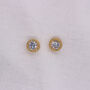 18ct Gold Plated Glittery Stud Earrings, thumbnail 1 of 3