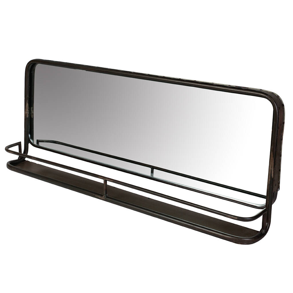 Long Vintage Wall Mirror With Shelf By Dibor