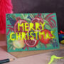 Neon Food Papercut Christmas Card Eight Pack, thumbnail 8 of 9