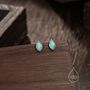 Sterling Silver Aqua Green Opal Marquise Stud Earrings, thumbnail 5 of 7