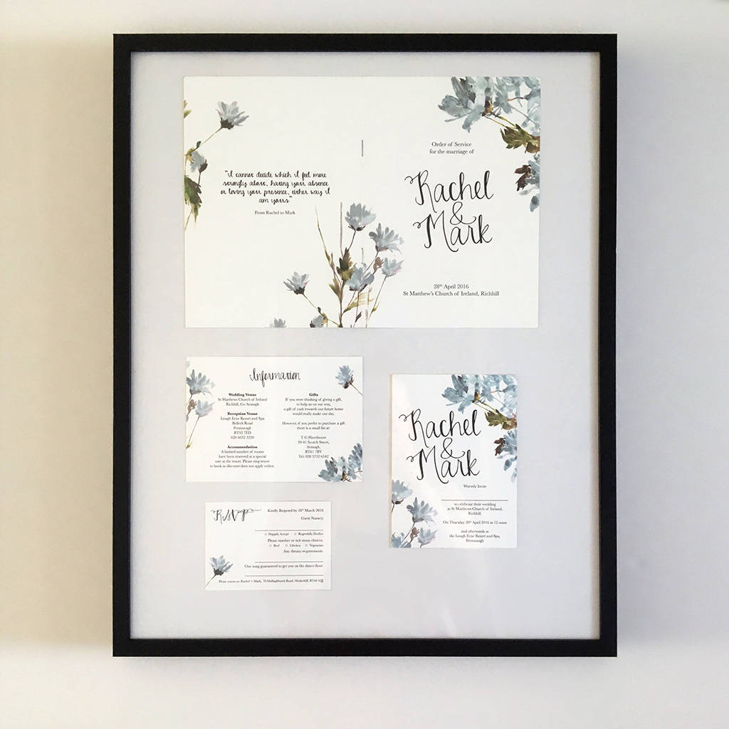 Watercolour Floral And Calligraphy Wedding Invitation, 1 of 12