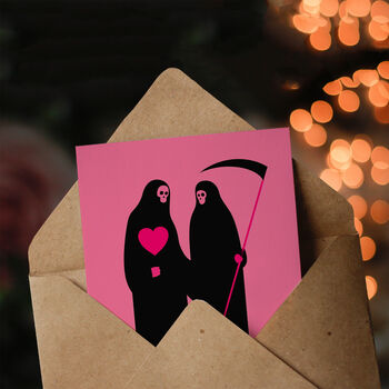 Love You To Death Grim Reaper Romantic Funny Valentine's Day Card, 3 of 6