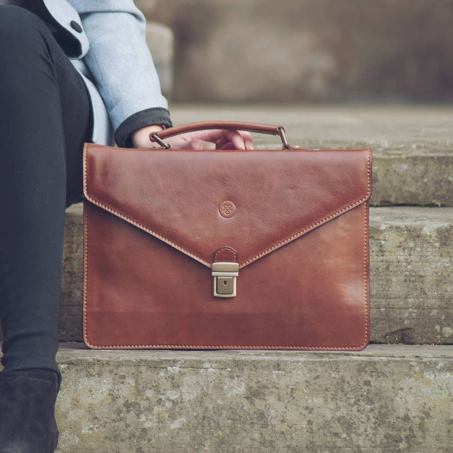 small leather briefcase for men