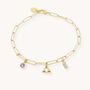 Charm Builder™ Gold Paperclip Chain Multi Charm Bracelet, thumbnail 2 of 10