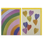 Colourful Rainbow And Hearts Blank Card Set, thumbnail 4 of 4