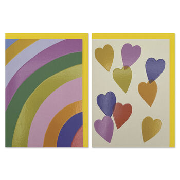 Colourful Rainbow And Hearts Blank Card Set, 4 of 4