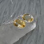 Oval Citrine Earrings: Dangle Drop, Sterling Silver, thumbnail 4 of 6