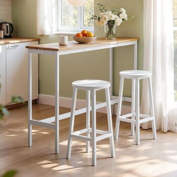 Set Of Two Bar Stools With Metal Frame, 4 of 11
