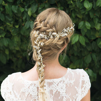 Silver, Gold Or Rose Gold Plated Boho Bride Hair Vine, 8 of 12