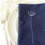 Embroidered Cow Parsley Ink Linen Napkins, thumbnail 4 of 4