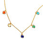 Gold Multi Gemstone Necklace, thumbnail 2 of 2