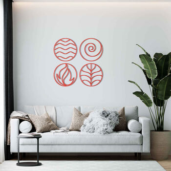 Four Elements Wooden Wall Art For Home Office Interior, 10 of 12