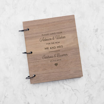 Personalised Wedding Day Guest Book Wooden, 2 of 6