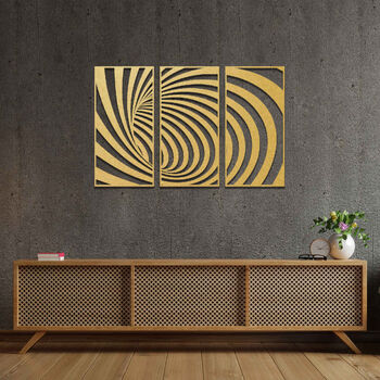 3D Wooden Spiral Wall Art Optical Illusion Decor, 8 of 10