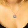 Engravable Sterling Silver Square Necklace, thumbnail 3 of 5