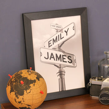 Personalised Couples Street Sign New Home Print, 3 of 7