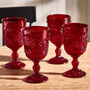 Four Luxury Embossed Halloween Wine Glasses, thumbnail 1 of 3