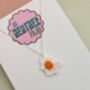 Fried Egg Glitter Charm Necklace / Brunch Lover Gift / Fun Food Jewellery / Handmade Accessories, thumbnail 5 of 9