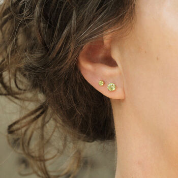 Lime Crystal Stud Earrings In Gold Or Silver, 2 of 13