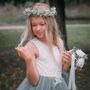 Sage Green Bohemian Sleeveless Flower Girl Dress, thumbnail 4 of 10