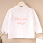 Personalised Cream Blossom Cardigan For Baby Flower Girls, thumbnail 3 of 12