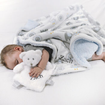 Personalised Elephant Blanket And Teddy Comforter Set, 3 of 8