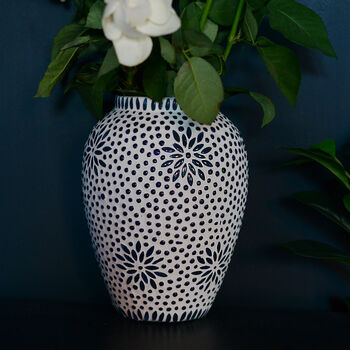 Blue And White Mosaic Vase, 2 of 2
