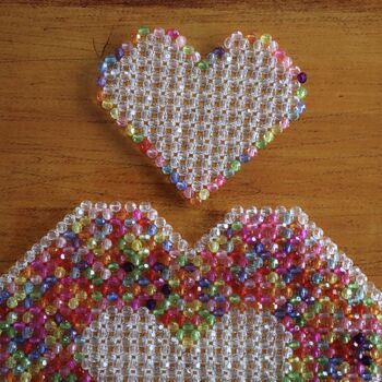 Love Heart Beaded Placemat And Coaster Set, 7 of 9