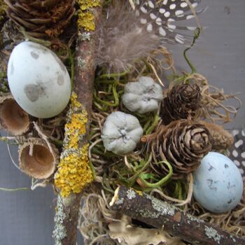 Spring Easter Feather Egg And Twig Wreath Wall Door, 6 of 6