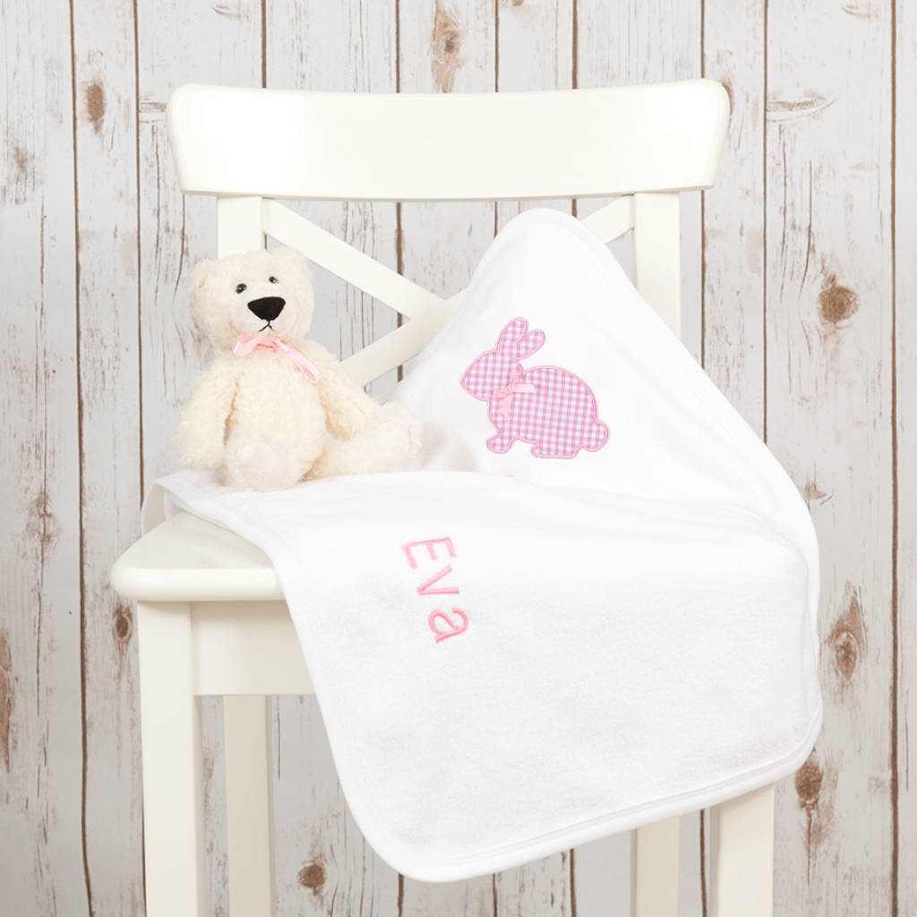 Personalised Hooded New Baby Bunny Rabbit Towel By Betty Bramble