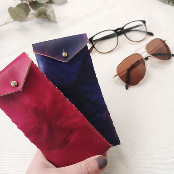 Leather Glasses Case, Tie Dye Leather, 3 of 12