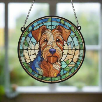 Welsh Terrier Stained Glass Effect Suncatcher, 5 of 5