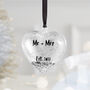 Personalised Newlywed Silver Heart Christmas Bauble, thumbnail 3 of 8