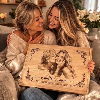 Mother And Baby Personalised Eco Friendly Wood Photo Gift, 6 of 12