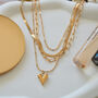 18ct Gold Plated Layer Heart Pendant Necklace Set, thumbnail 1 of 6