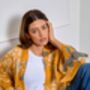Mustard Dynastic Bird Print Light Weight Kimono, thumbnail 5 of 7