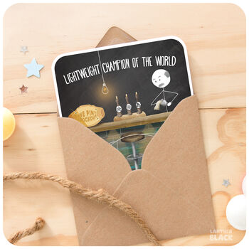 Lightweight Champion Funny Boxing Drinking Beer Birthday Card Brother Father Friend, 4 of 6