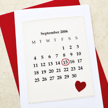 'Calendar' Personalised Date Anniversary Card, 6 of 6