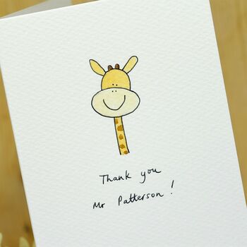 Personalised 'Smiley Giraffe' Handmade Card, 3 of 3