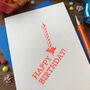 'Neon Birthday Candle' Letterpress Card, thumbnail 1 of 2