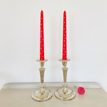 Pair Of Red And Pink Heart Candles, 3 of 6