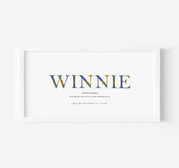 Personalised Children's Name Print | Nursery Wall Art | Butterfly, 2 of 10