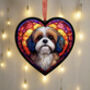 Shih Tzu Stained Glass Effect Heart Suncatcher, thumbnail 6 of 7