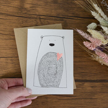 Bear Heart Illustrated Greeting Card, 2 of 3