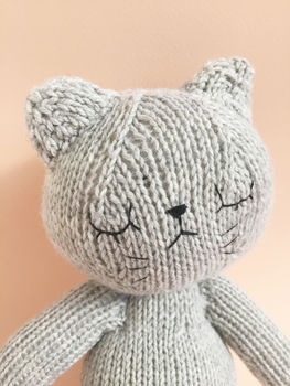 Dijon The Hand Knitted Cat Grey/Mustard, 9 of 10
