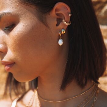 Baguette Bar Ear Cuff With Clear Stones, 5 of 5