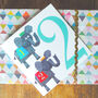 Two Elephants 2nd Birthday Card, thumbnail 3 of 3