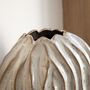 Narrow Wavy Ribbed Off White Vase, thumbnail 4 of 4