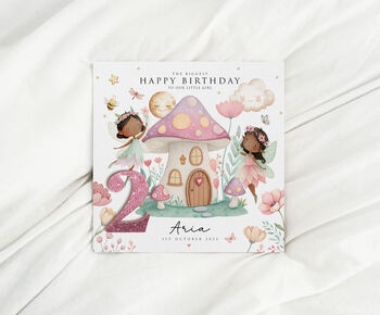 Personalised Fairy 2nd Birthday Card For Little Girl, 3 of 3