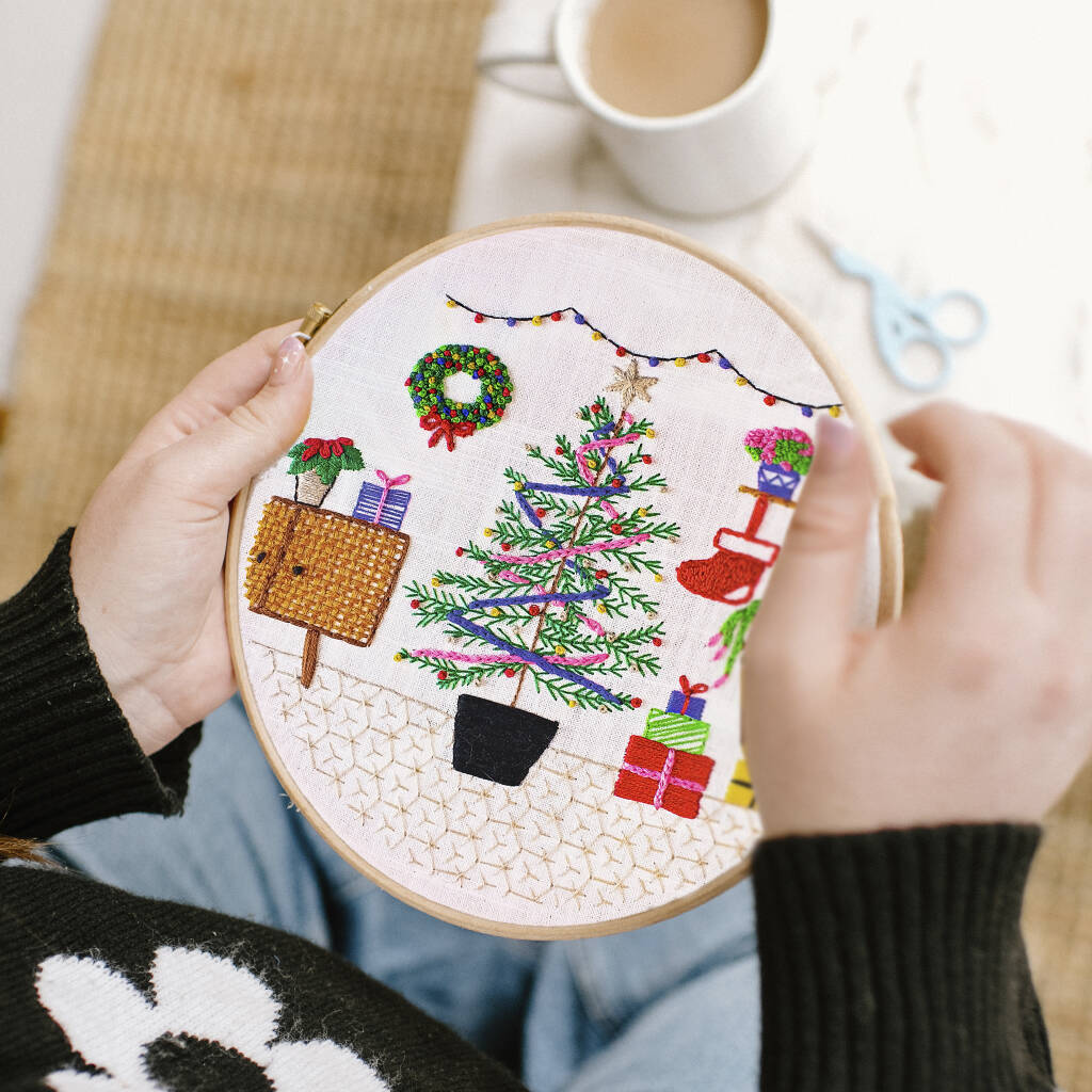 Christmas Scene Embroidery Kit, 1 of 5